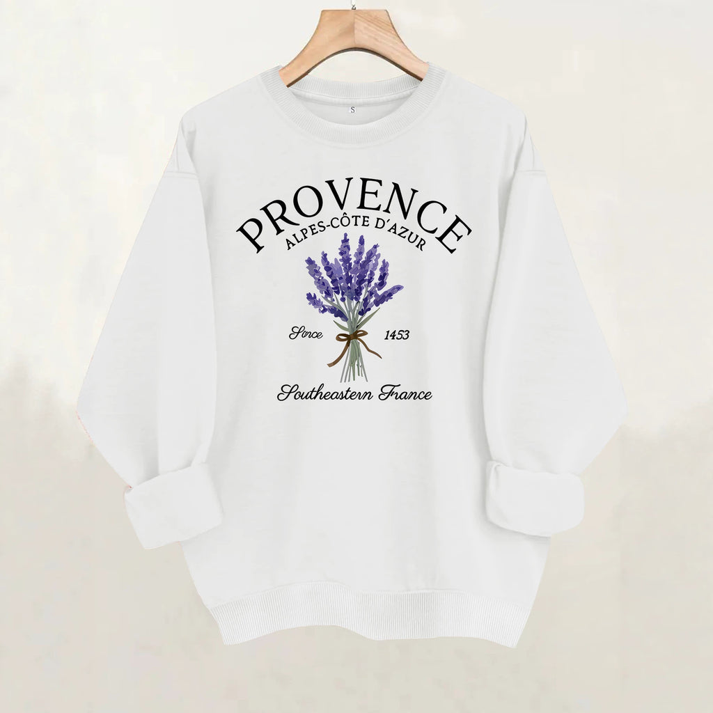 Printed loose women's fleece hoodie