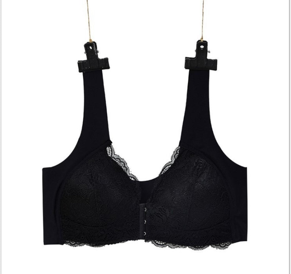 Front Buckle Lace Without Steel Ring Plus Size Bra Women Seamless Underwear Bra U-Shaped Back Nursing Bra