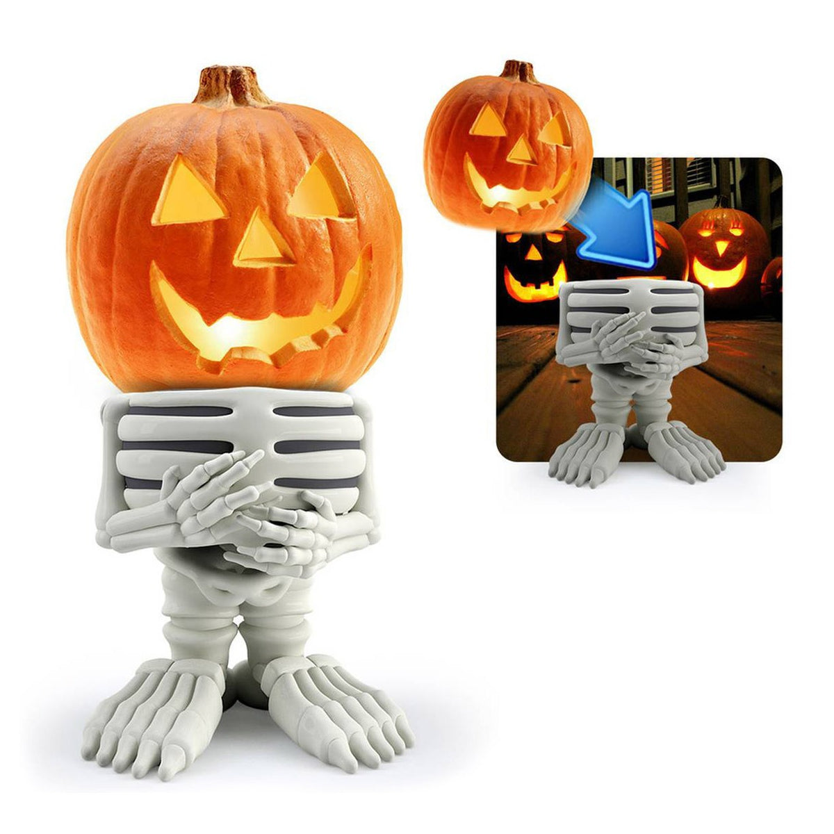 Halloween gift pumpkin knight garden ornaments decorative luminous small pumpkin head resin ornaments