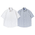 Casual Loose Checkered Short Sleeve Shirt for Men