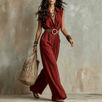 Sleeveless Jumpsuit – Relaxed Long-Leg Silhouette