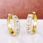 Chic Copper Stud Earrings with Sparkling Finish, Lightweight Luxury  Ear Jewelry