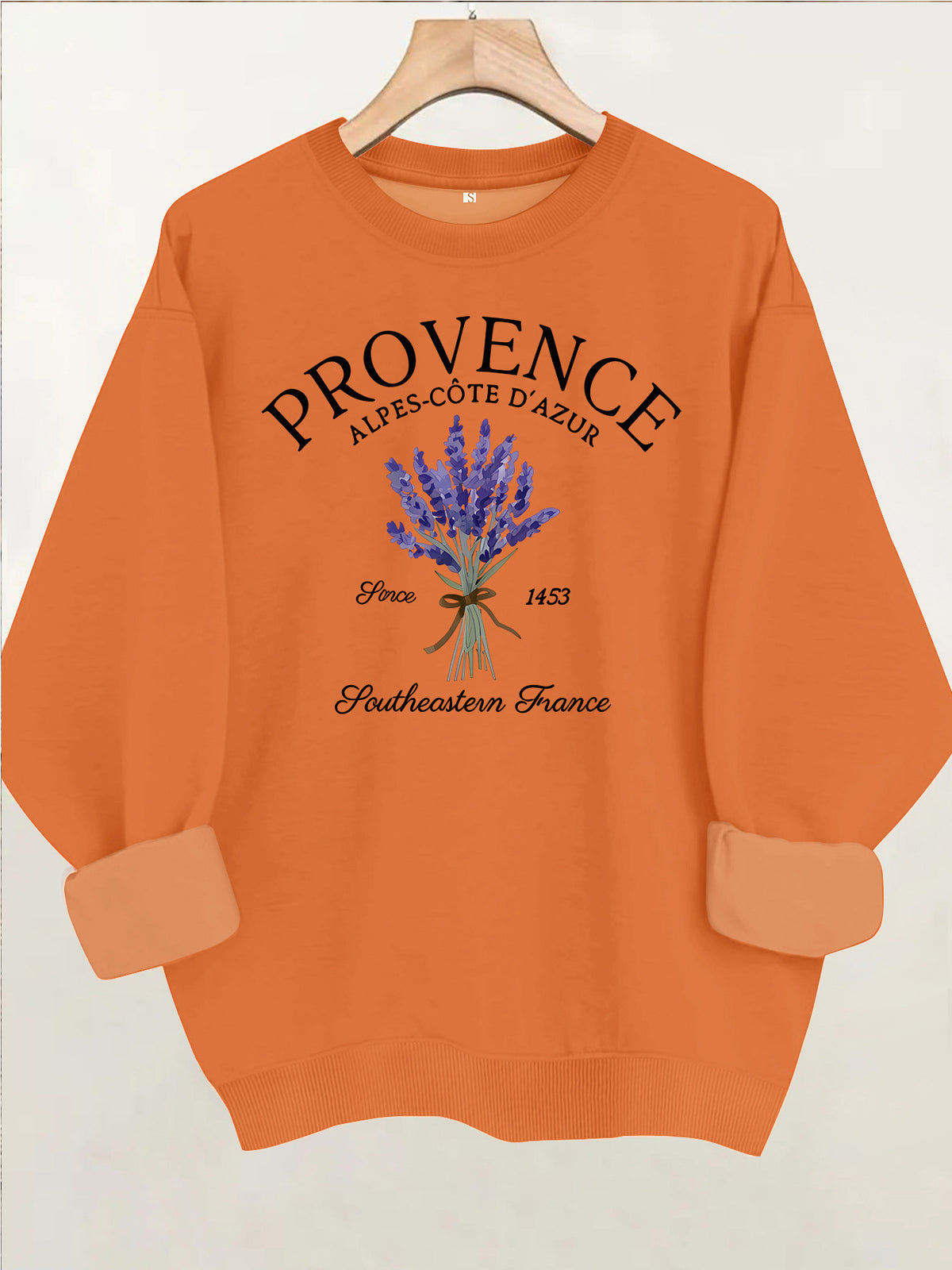 Printed loose women's fleece hoodie
