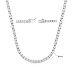 Copper Plated 18K Gold Zirconia Tennis Necklace Fashion Trendy Style Neck Chain