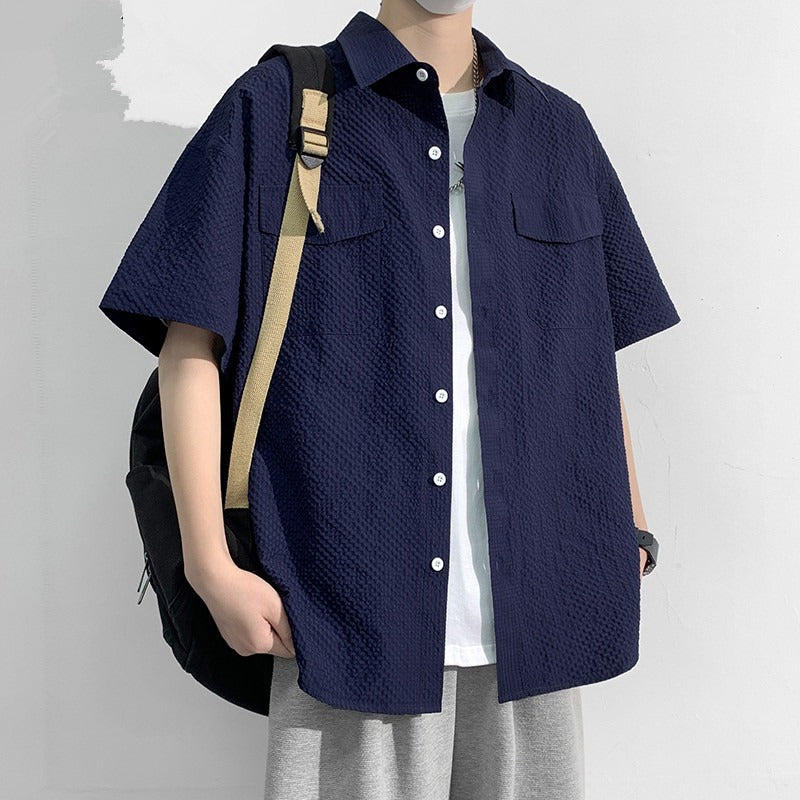 plus size  lightweight short sleeve shirt for men