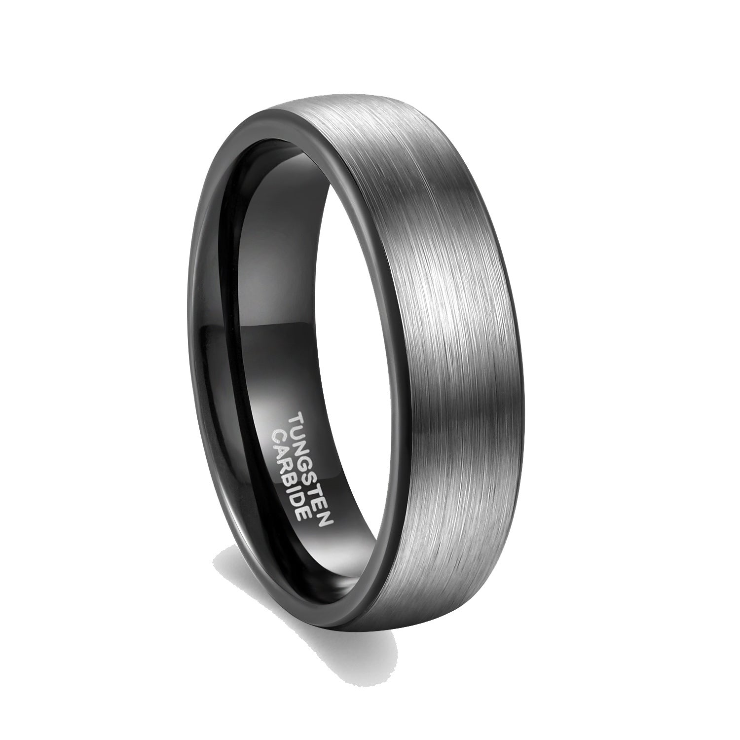 Double-tone Tungsten Steel Ring with 4mm to 8mm Beaded Pulling