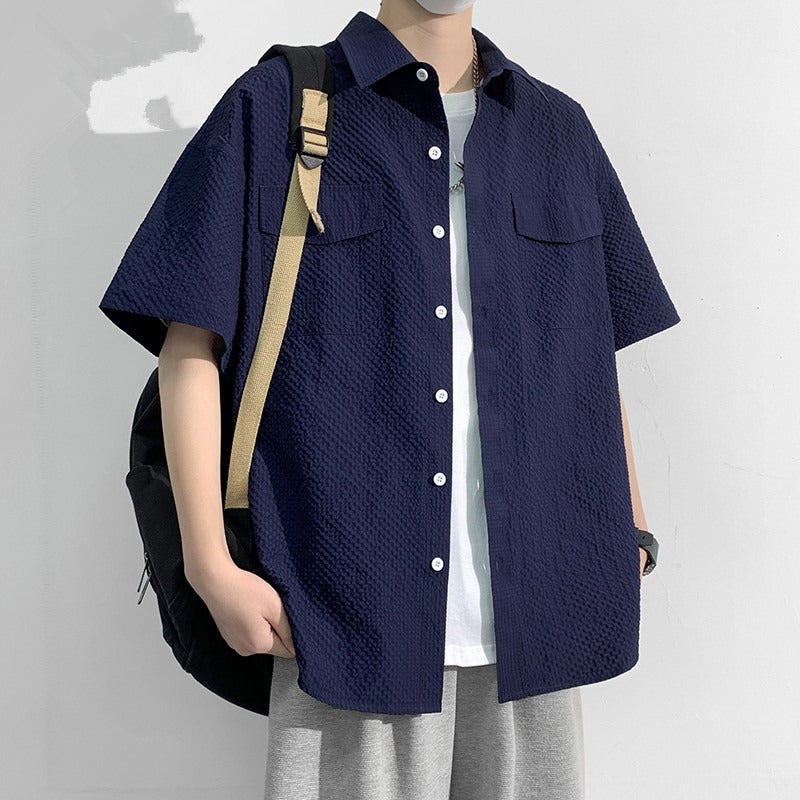 plus size  lightweight short sleeve shirt for men
