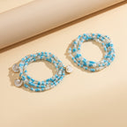 Summer beach double layered imitation pearl shell waist chain for women