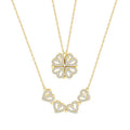 Zirconia Love Clover Magnetic Necklace