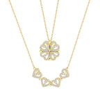 Zirconia Love Clover Magnetic Necklace