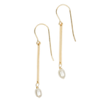 Bar and Pearl Earrings