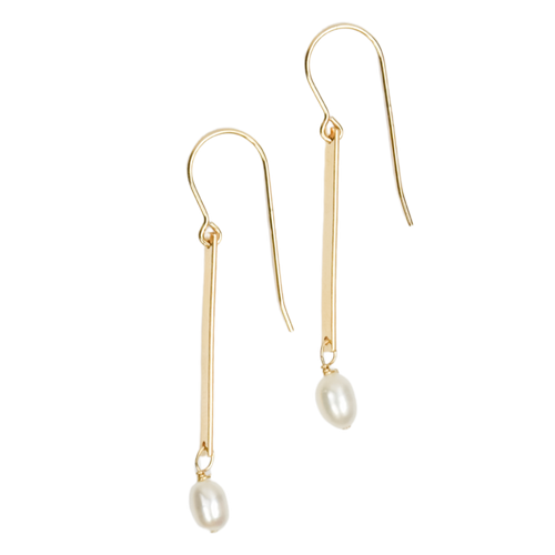 Bar and Pearl Earrings