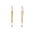Bar and Pearl Earrings