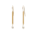 Bar and Pearl Earrings
