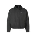 Leather collar with cotton jacket for men - black