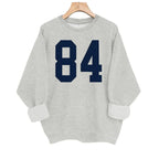 Pattern printed round neck fleece hoodie