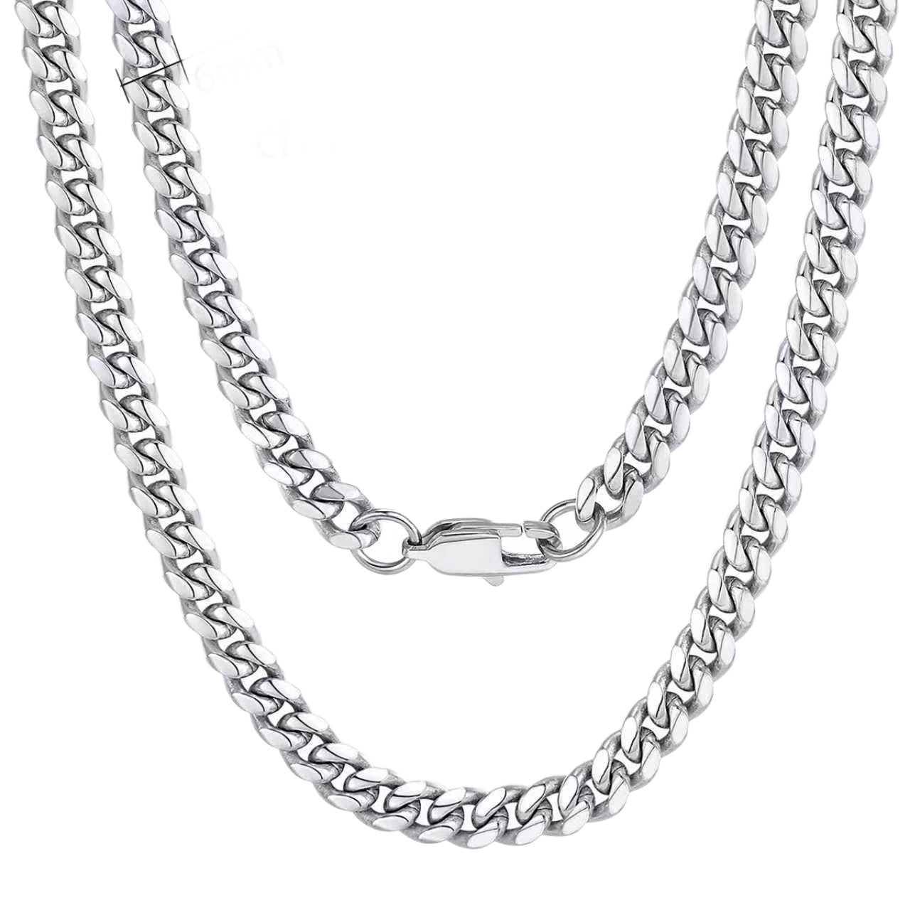 Stainless steel necklace with double-sided polished titanium steel chain