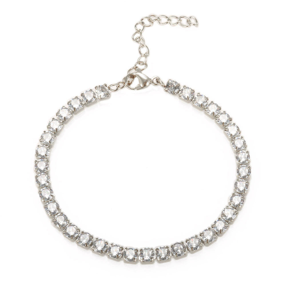 Full Diamond Tennis Bracelet Jewelry - silver