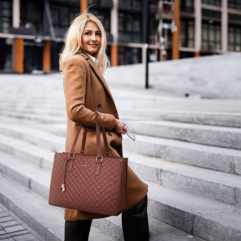 2-in-1 Travel Tote: Laptop & Insulated Lunch Bag. Ideal for Business, Work, Nursing, Office, College, Casual Use