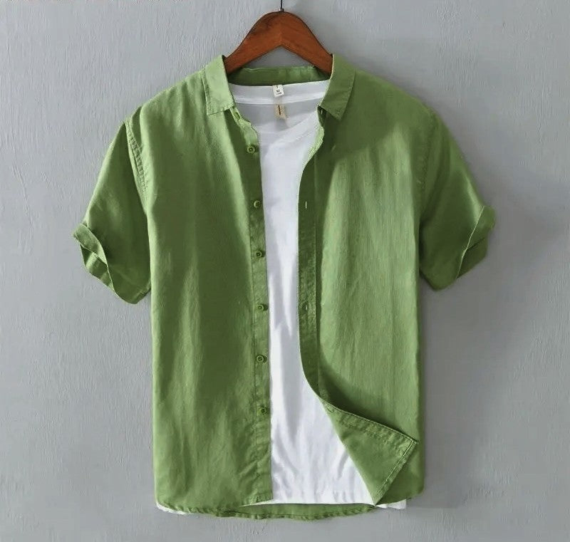 Summer Short Sleeve Linen Shirt For Men