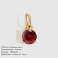Jewelry Accessories Stainless Steel Necklace Round Zircon Necklace Stainless Steel Pendant Components