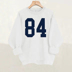 Pattern printed round neck fleece hoodie