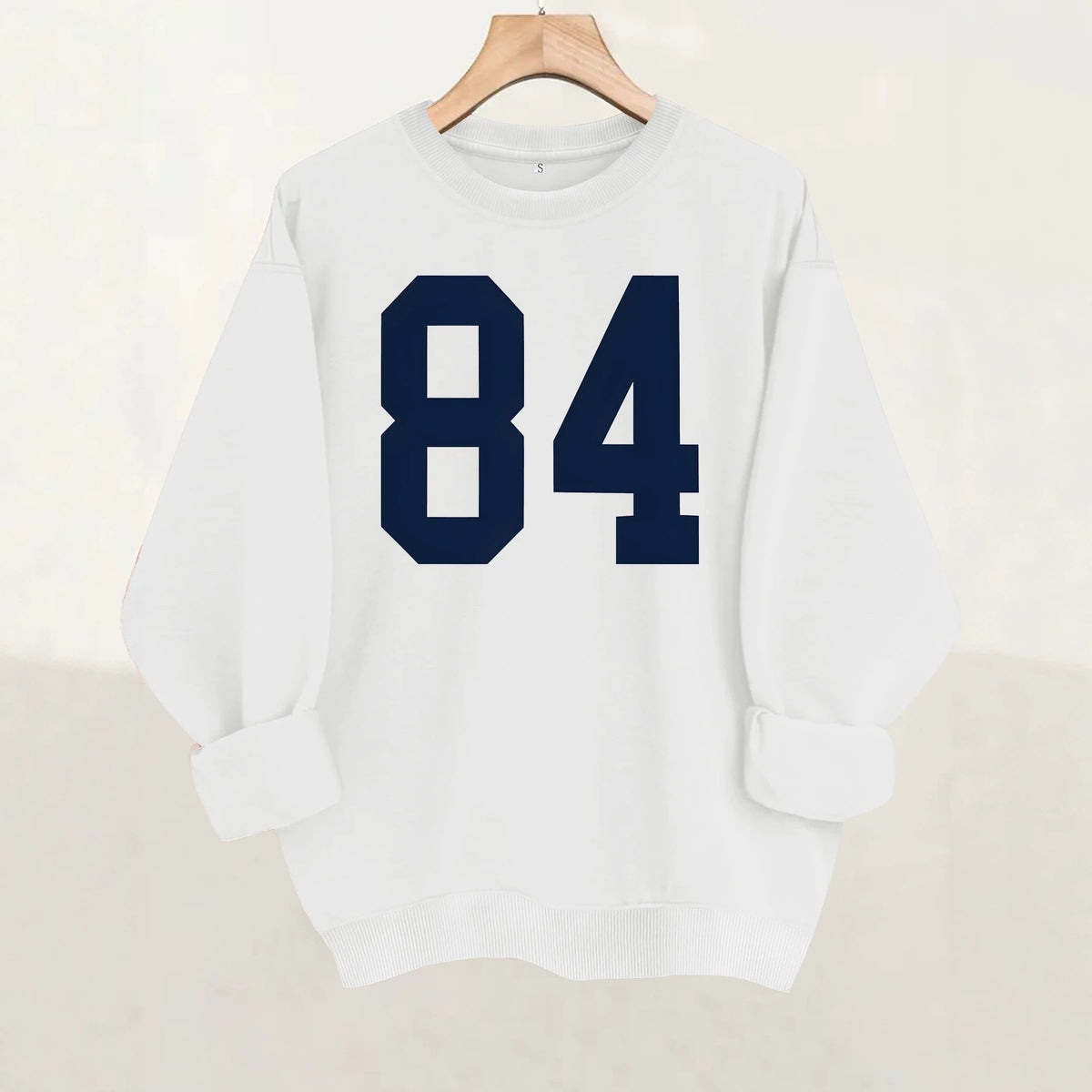 Pattern printed round neck fleece hoodie