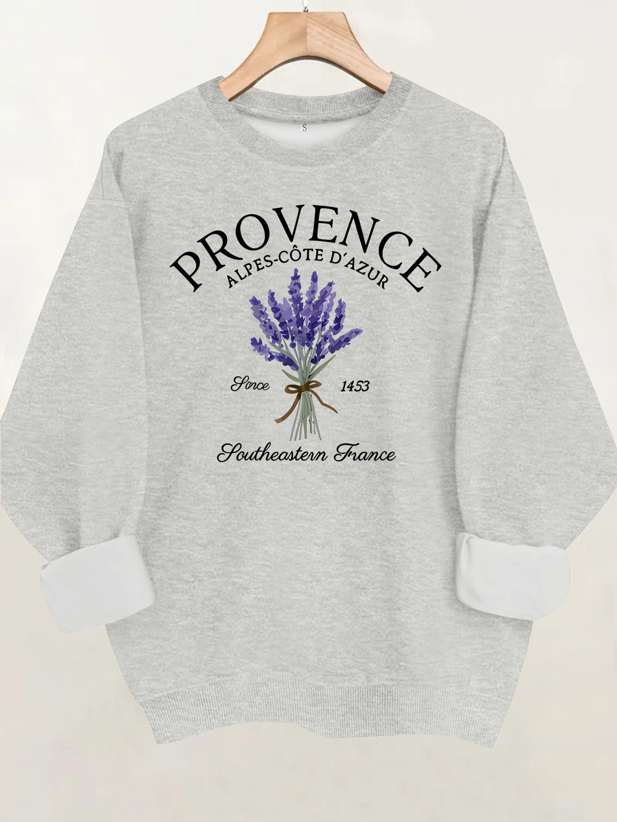 Printed loose women's fleece hoodie