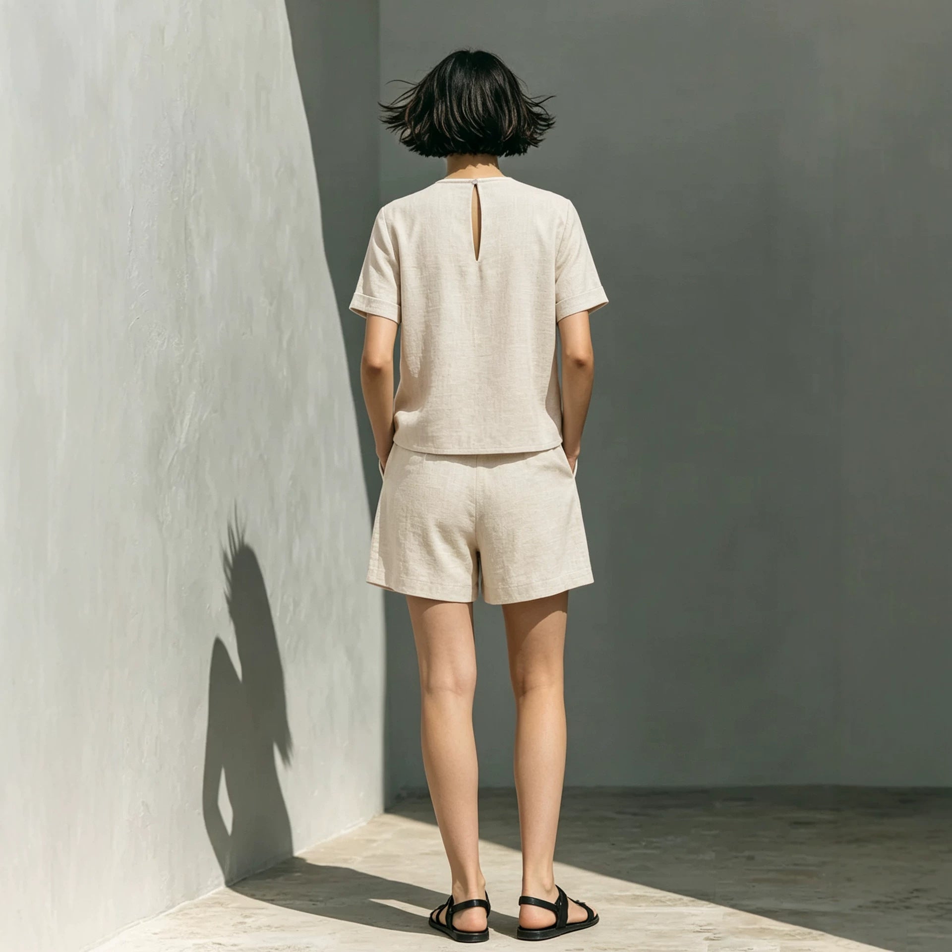 Linen Two-Piece Set – Relaxed Top & Cropped Pants