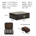 Rectangular Handmade Crazy Horse Leather Watch Box, 10-Slot Watch Display Organizer Travel Storage Case