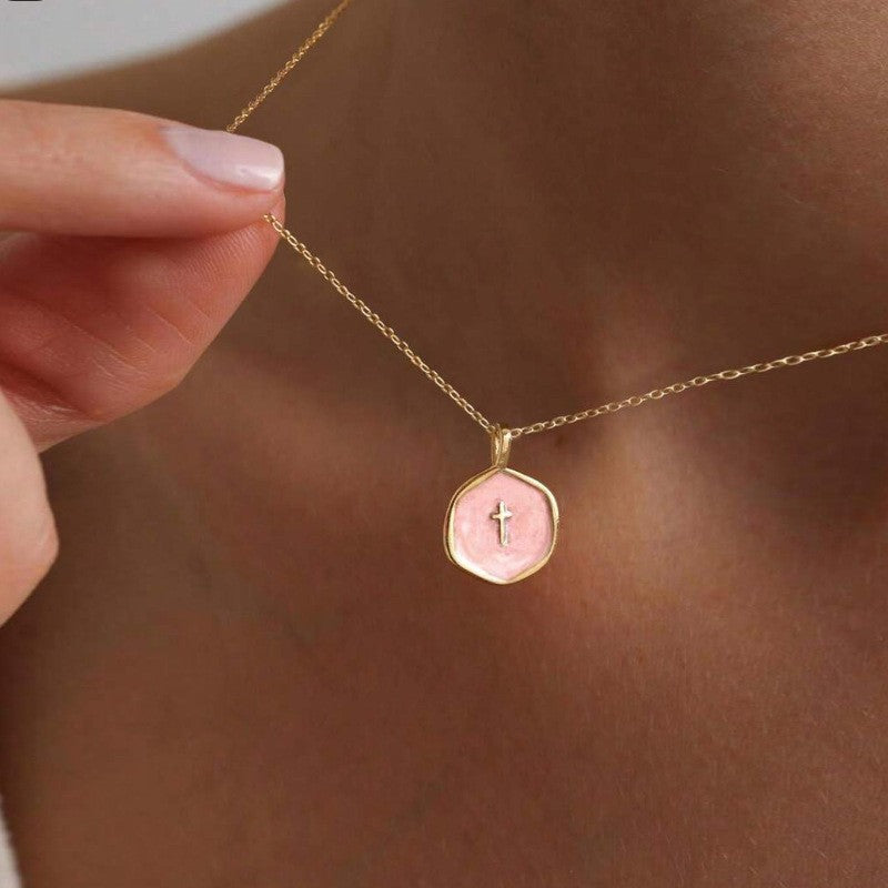 Drip Oil Cross Necklace Women's Cross