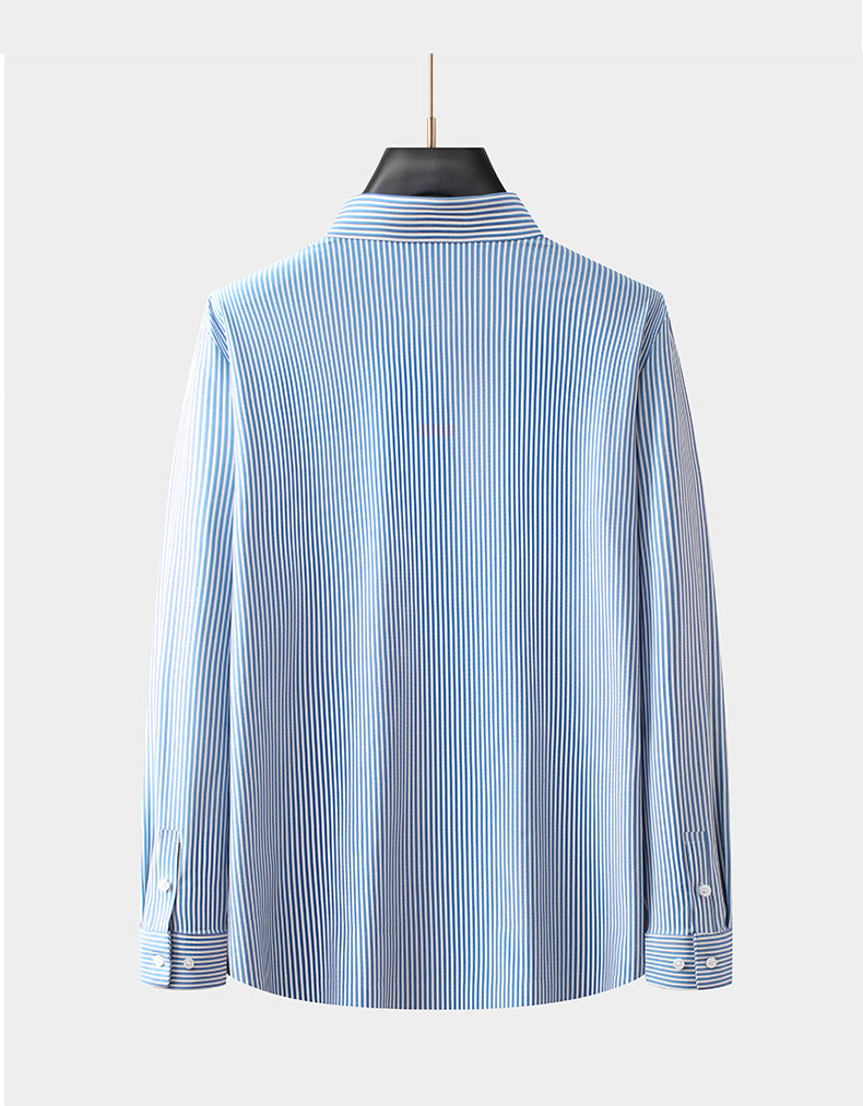 Long Sleeve Polo Shirt for Men - blue