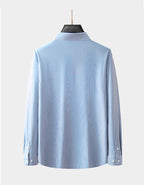 Long Sleeve Polo Shirt for Men - blue