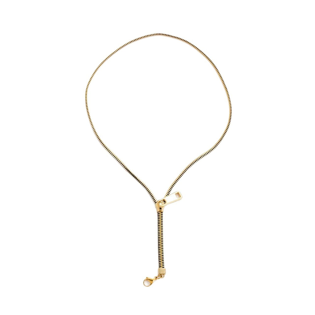 Collarbone chain zipper necklace