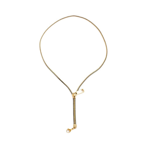 Collarbone chain zipper necklace