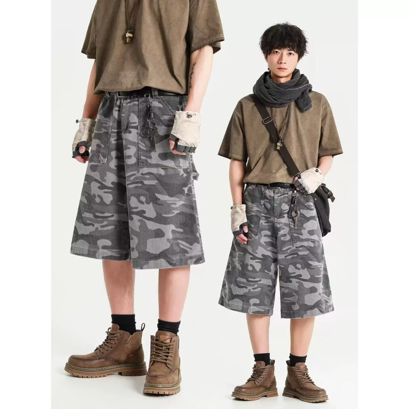 Men Loose Multi-Pocket Street Trendy Versatile Shorts Men
