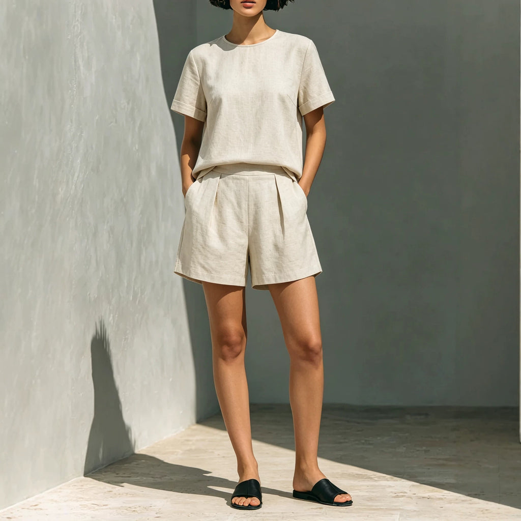 Linen Two-Piece Set – Relaxed Top & Cropped Pants