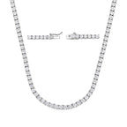 Copper Plated 18K Gold Zirconia Tennis Necklace Fashion Trendy Style Neck Chain