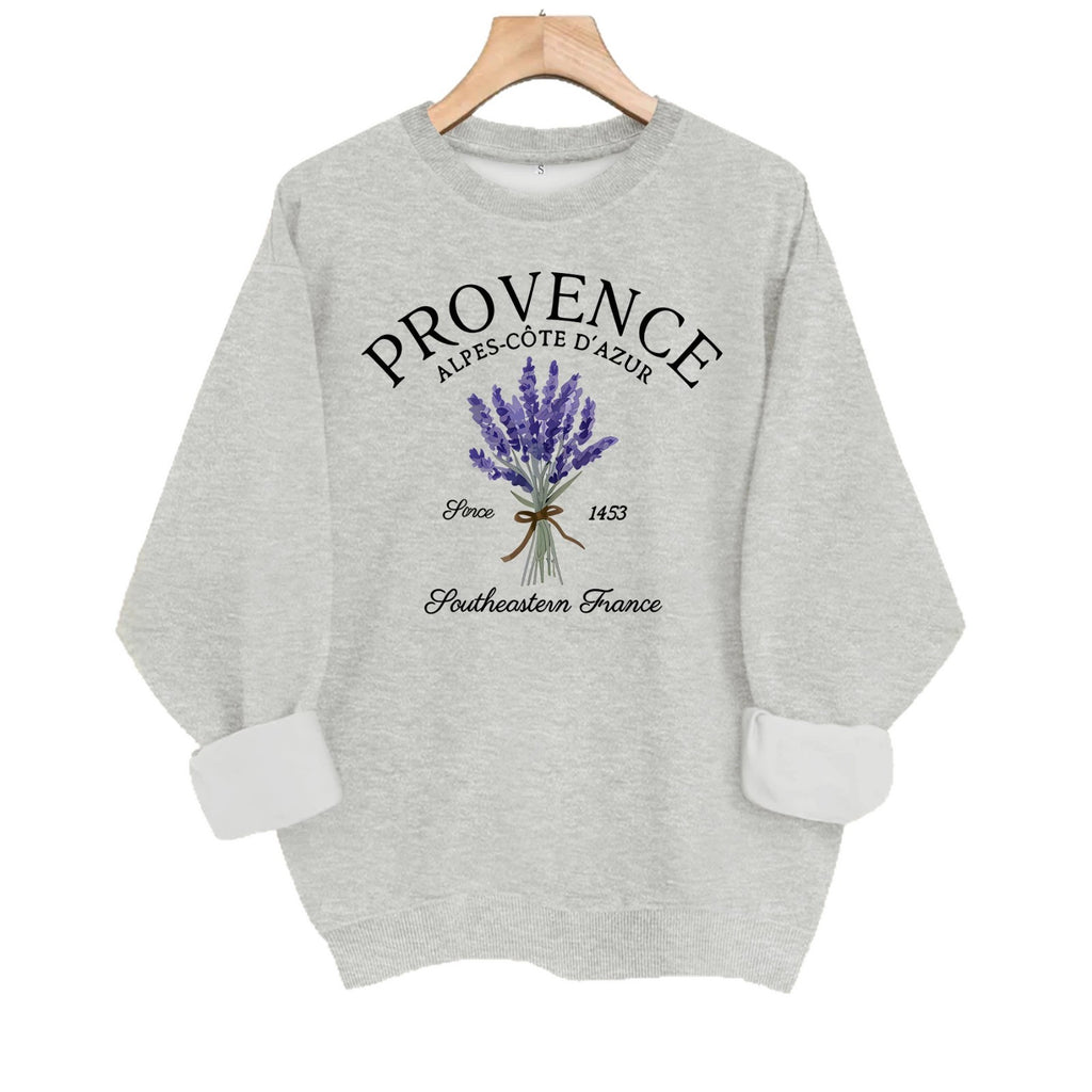 Printed loose women's fleece hoodie