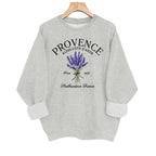 Printed loose women's fleece hoodie