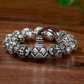 Ethnic Style Literary Buddhist Bead Men's Bracelet with Six-Syllable Mantra, Vintage Unique Design, Yunnan Snowflake Heart Sutra Beaded Bracelet