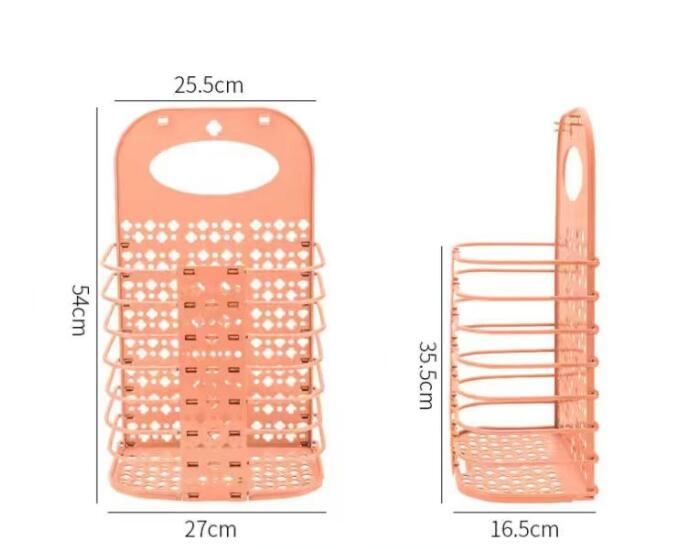 Storage Basket Collapsible Plastic Dirty Clothes Holder Bathroom Wall Hanging Clothes Storage Basket