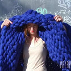 Nordic Chunky Knit Blanket Handmade Crochet Throw Knitted Blanket Sofa Blanket Oversized Woolen Blanket