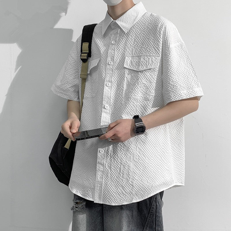 plus size  lightweight short sleeve shirt for men