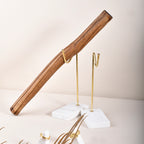 Bracelet Storage Rack Natural Wood And Brass Marble Base Necklace Display Rack