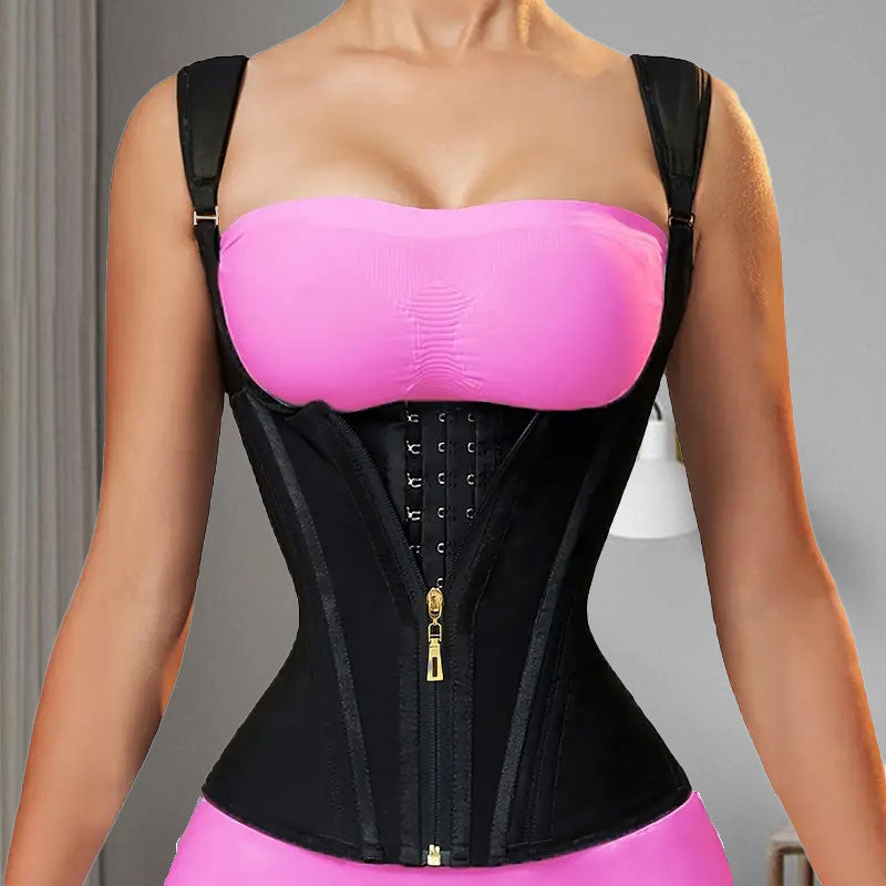 Steel-Boned Waist Training Vest — Double Layer Latex Shaper