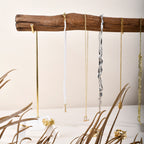 Bracelet Storage Rack Natural Wood And Brass Marble Base Necklace Display Rack