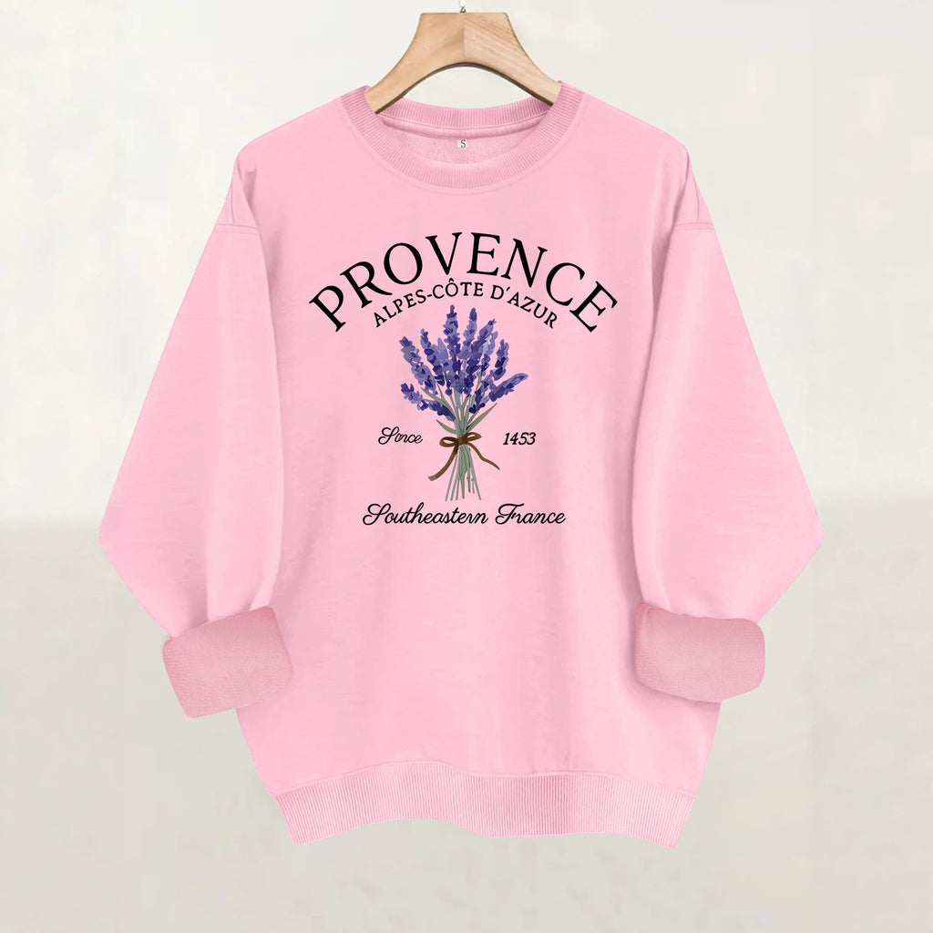 Printed loose women's fleece hoodie
