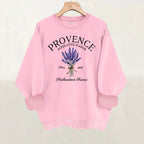 Printed loose women's fleece hoodie