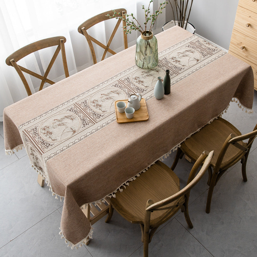 Linen Ethnic Style Linen Washable Tablecloth Pastoral Style Tablecloth Rectangular Table Flag Table Mat Tea Table Tablecloth